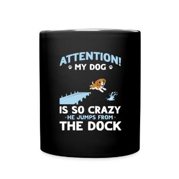 Water sports for dogs and dog water sports - Full Colour Mug - black - Front