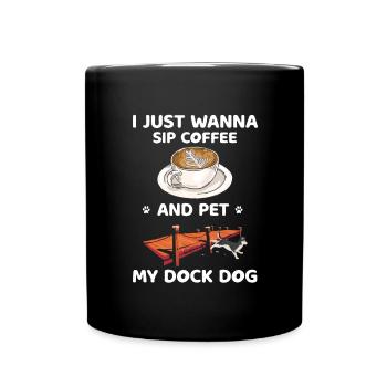 Dock Diving Design für Dog Jumping und Dock Dog - Tasse einfarbig - Schwarz - Vorne