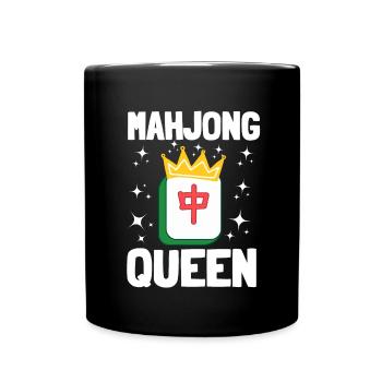 Cats Playing Mahjong - Full Colour Mug - black - Front