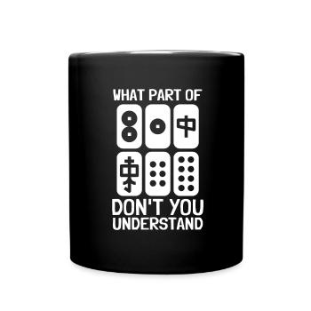 Cats Playing Mahjong - Full Colour Mug - black - Front