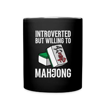 Cats Playing Mahjong - Tasse einfarbig - Schwarz - Vorne