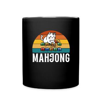 Cats Playing Mahjong - Tasse einfarbig - Schwarz - Vorne