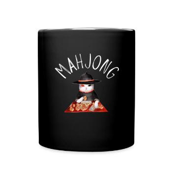 Cats Playing Mahjong - Tasse einfarbig - Schwarz - Vorne