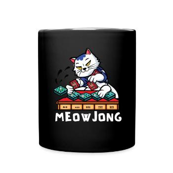 Cats Playing Mahjong - Tasse einfarbig - Schwarz - Vorne