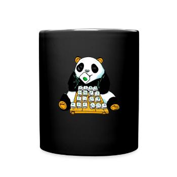 Cats Playing Mahjong - Tasse einfarbig - Schwarz - Vorne