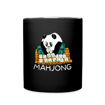 Cats Playing Mahjong - Tasse einfarbig - Schwarz - Vorne