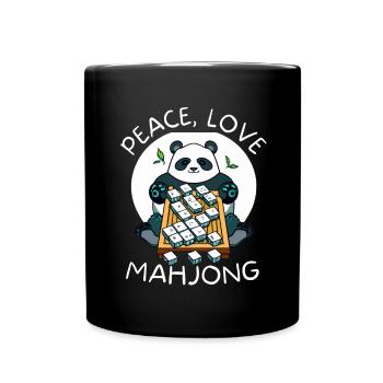 Cats Playing Mahjong - Tasse einfarbig - Schwarz - Vorne