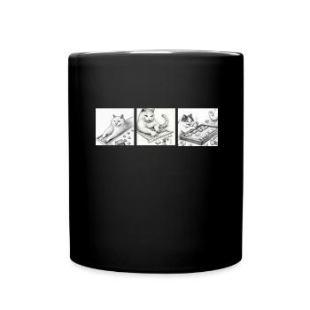 Cats Playing Mahjong - Tasse einfarbig - Schwarz - Vorne