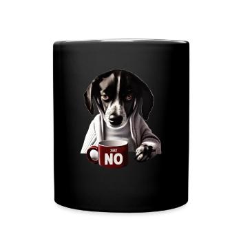 Cute dog in pajamas says no - Full Colour Mug - black - Front