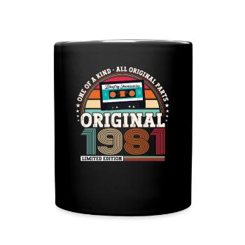 January born 1981 42nd birthday gift - Full Colour Mug - black - Front