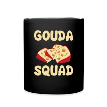 Gouda design pour fromagerie laitière et fromage Gouda - Mug uni - noir - Devant