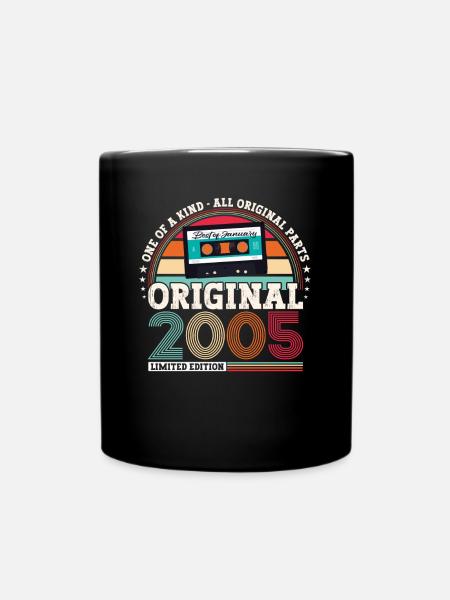 January Year 2005 18th birthday gift - Full Colour Mug - black