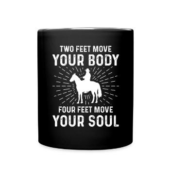 Two feet move the body Four feet move the - Full Colour Mug - black - Front