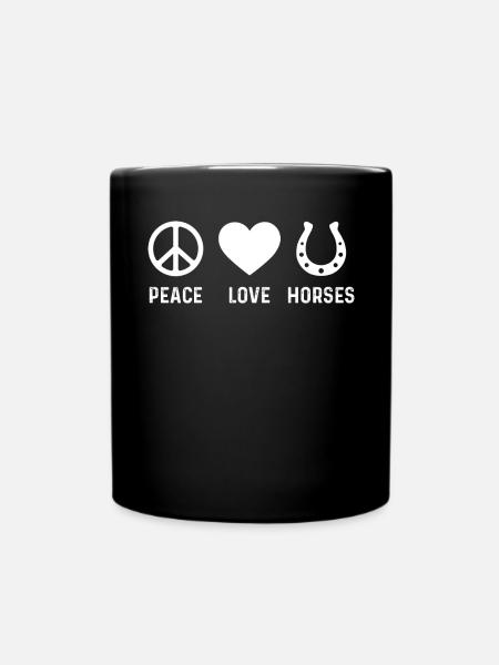 Chevaux d’amour de paix - Mug uni - noir