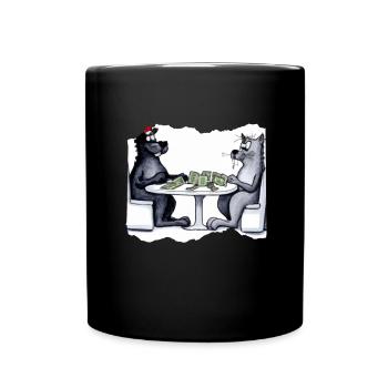 Cats Playing Cards - Full Colour Mug - black - Front