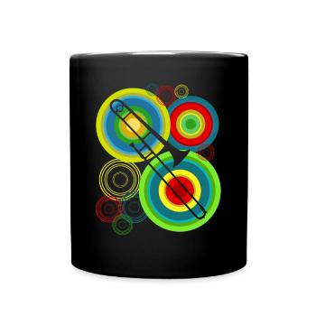 Trombone retro Trombonist Trombones - Full Colour Mug - black - Front