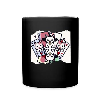 Cats Playing Cards - Full Colour Mug - black - Front