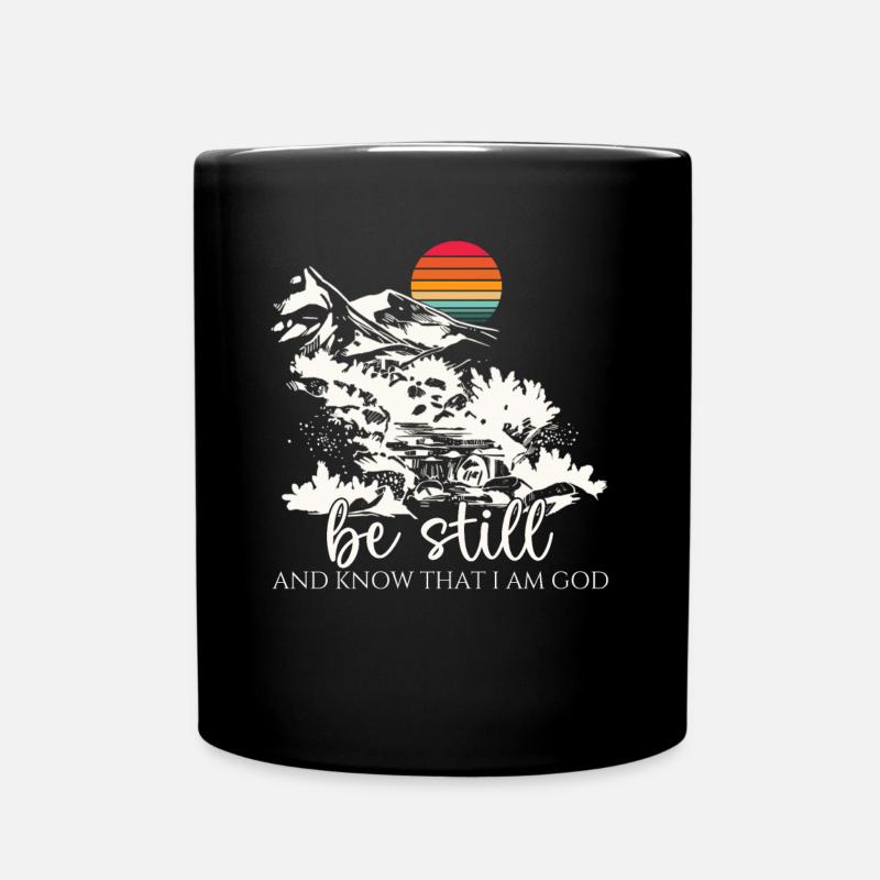 Jesus Christus - Christliches Shirt - Be still - Tasse einfarbig - Schwarz