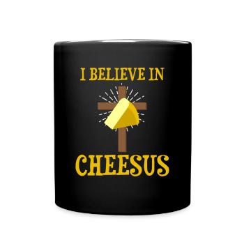 Gouda design pour fromagerie laitière et fromage Gouda - Mug uni - noir - Devant