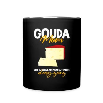 Gouda design pour fromagerie laitière et fromage Gouda - Mug uni - noir - Devant
