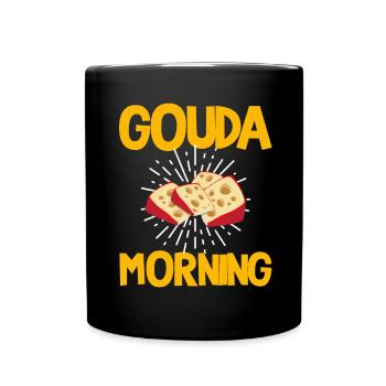 Gouda-Liebhaber für geräucherten Gouda - Tasse einfarbig - Schwarz - Vorne