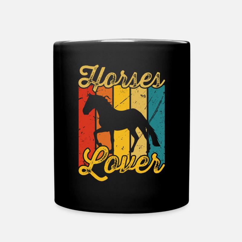 Amoureux des chevaux - Mug uni - noir
