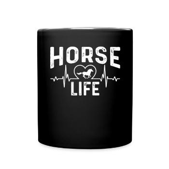 Vie équestre - Mug uni - noir - Devant