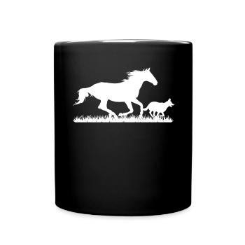 Course de chevaux et de chiens - Mug uni - noir - Devant