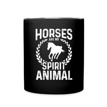 Horses are my soul animal - Full Colour Mug - black - Front