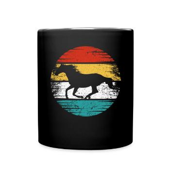 Cheval Rétro - Mug uni - noir - Devant
