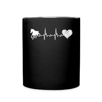 Cœur Heartbeat Cheval - Mug uni - noir - Devant