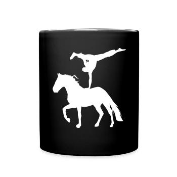 Gymnastique sur le cheval - Mug uni - noir - Devant