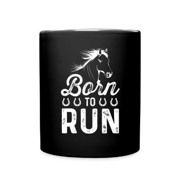 Né pour courir - Mug uni - noir - Devant