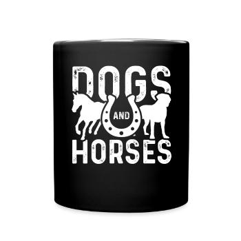 Dogs and horses - Full Colour Mug - black - Front