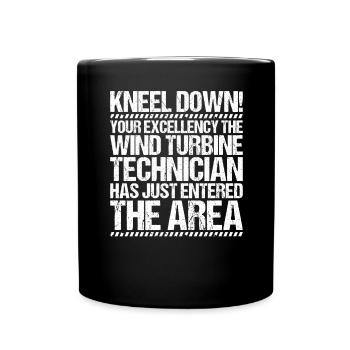 Service Technician Wind Turbines Wind Energy - Full Colour Mug - black - Front
