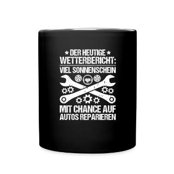 KFZ-Mechatroniker Car Mechanic Auto Mechanic - Tasse einfarbig - Schwarz - Vorne