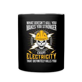 High Voltage Electrician Power Grid - Full Colour Mug - black - Front