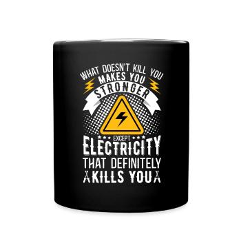 High Voltage Electrician Power Grid - Full Colour Mug - black - Front