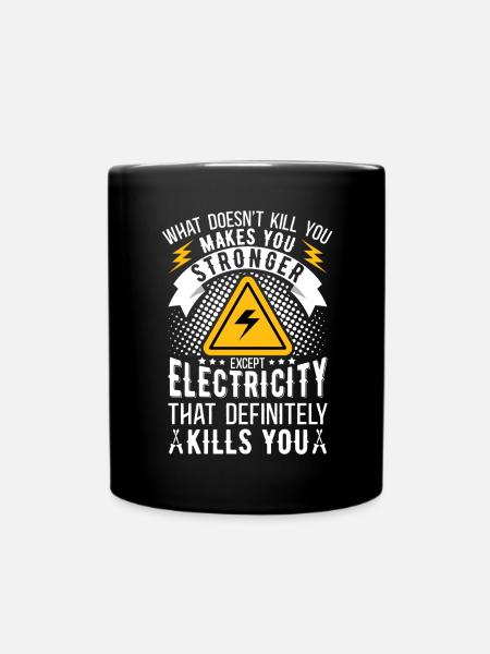 Rete elettrica elettrica per elettricisti ad alta tensione - Tazza monocolore - nero