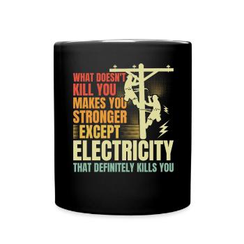 High Voltage Electrician Power Grid - Full Colour Mug - black - Front