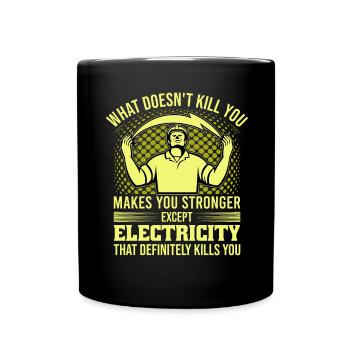 High Voltage Electrician Power Grid - Full Colour Mug - black - Front