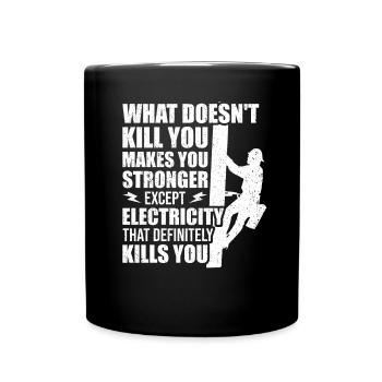 High Voltage Electrician Power Grid - Full Colour Mug - black - Front