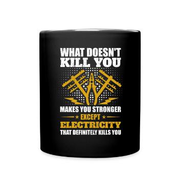 High Voltage Electrician Power Grid - Full Colour Mug - black - Front