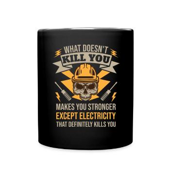 High Voltage Electrician Power Grid - Full Colour Mug - black - Front