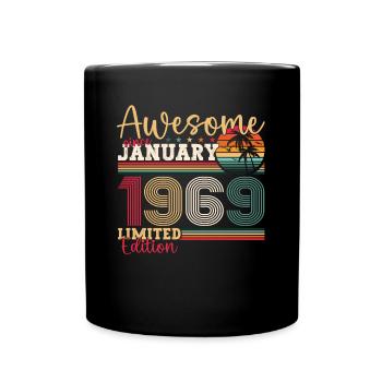 Né en 1969 Janvier 54e anniversaire Homme cadeau - Mug uni - noir - Devant