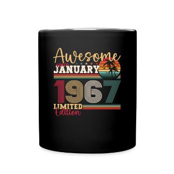 Né en 1967 Janvier 56e anniversaire Homme cadeau - Mug uni - noir - Devant