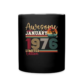 Né 1976 Janvier 47e anniversaire Homme cadeau - Mug uni - noir - Devant