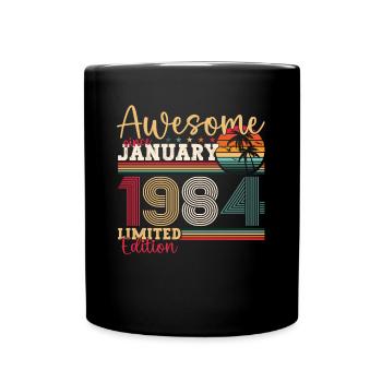 Born 1984 January 39th birthday Gift man - Full Colour Mug - black - Front