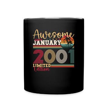 Year 2001 January 22nd birthday Gift man - Full Colour Mug - black - Front