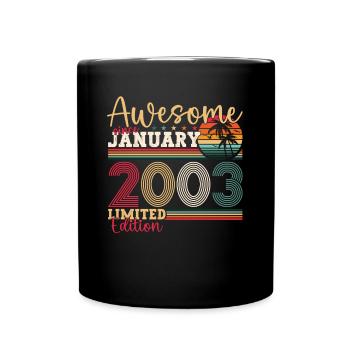 Année 2003 Janvier 20e anniversaire cadeau homme - Mug uni - noir - Devant